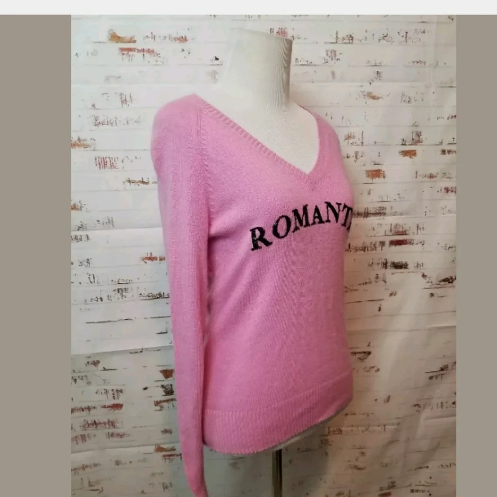 Wildfox Pink V-Neck Sweater - Picture 3 of 8